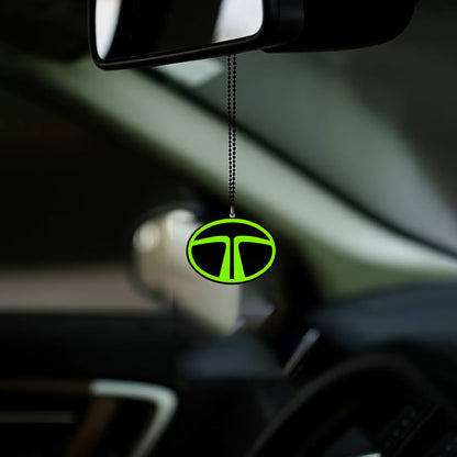 TATA Logo Car Mirror Hanging Pendant – Acrylic Hanging Accessory | Stylish Interior Decor