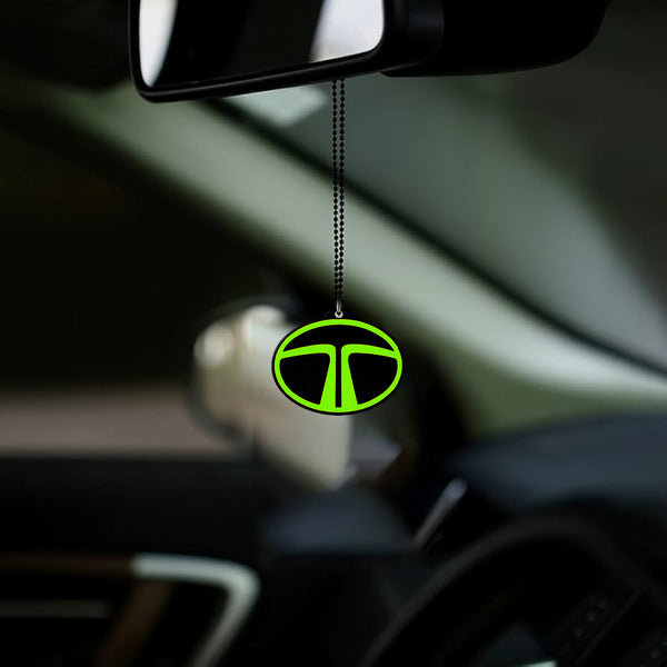 TATA Logo Car Mirror Hanging Pendant – Acrylic Hanging Accessory | Stylish Interior Decor