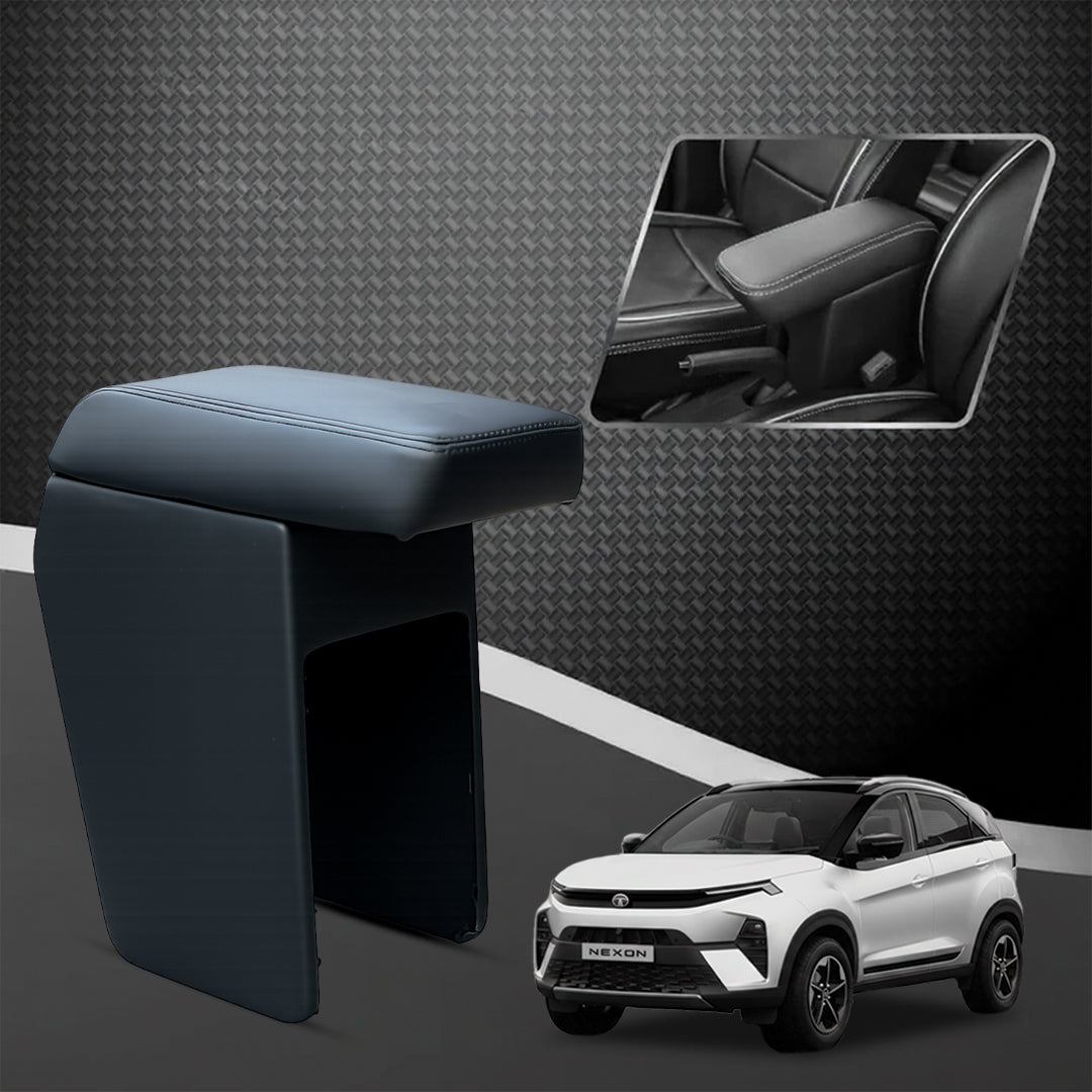 Car Center Armrest with Storage for Tata Nexon – Black