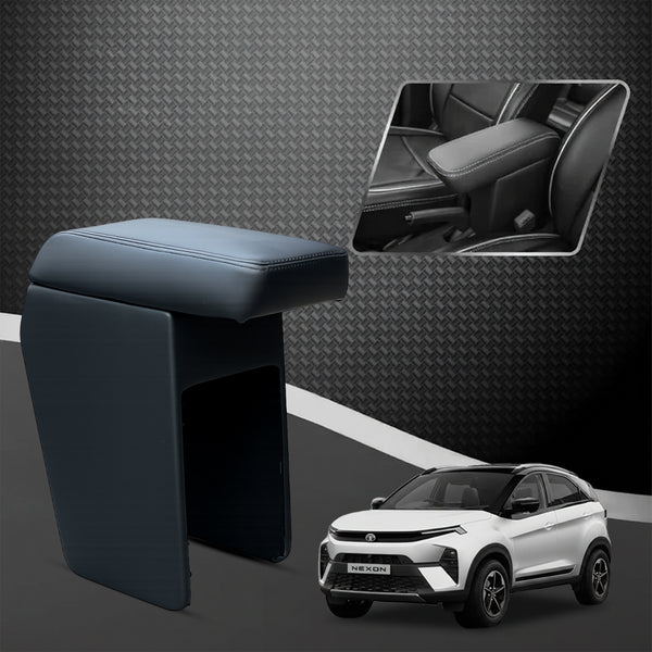 Car Center Armrest with Storage for Tata Nexon – Black