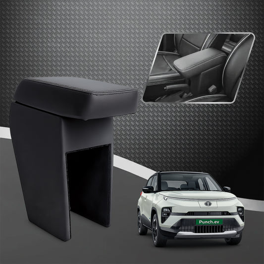 Car Center Armrest with Storage for Tata Punch EV – Black