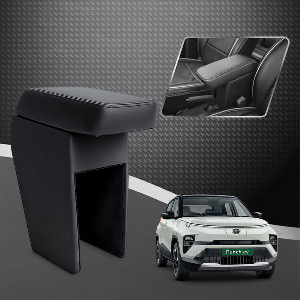 Car Center Armrest with Storage for Tata Punch EV – Black