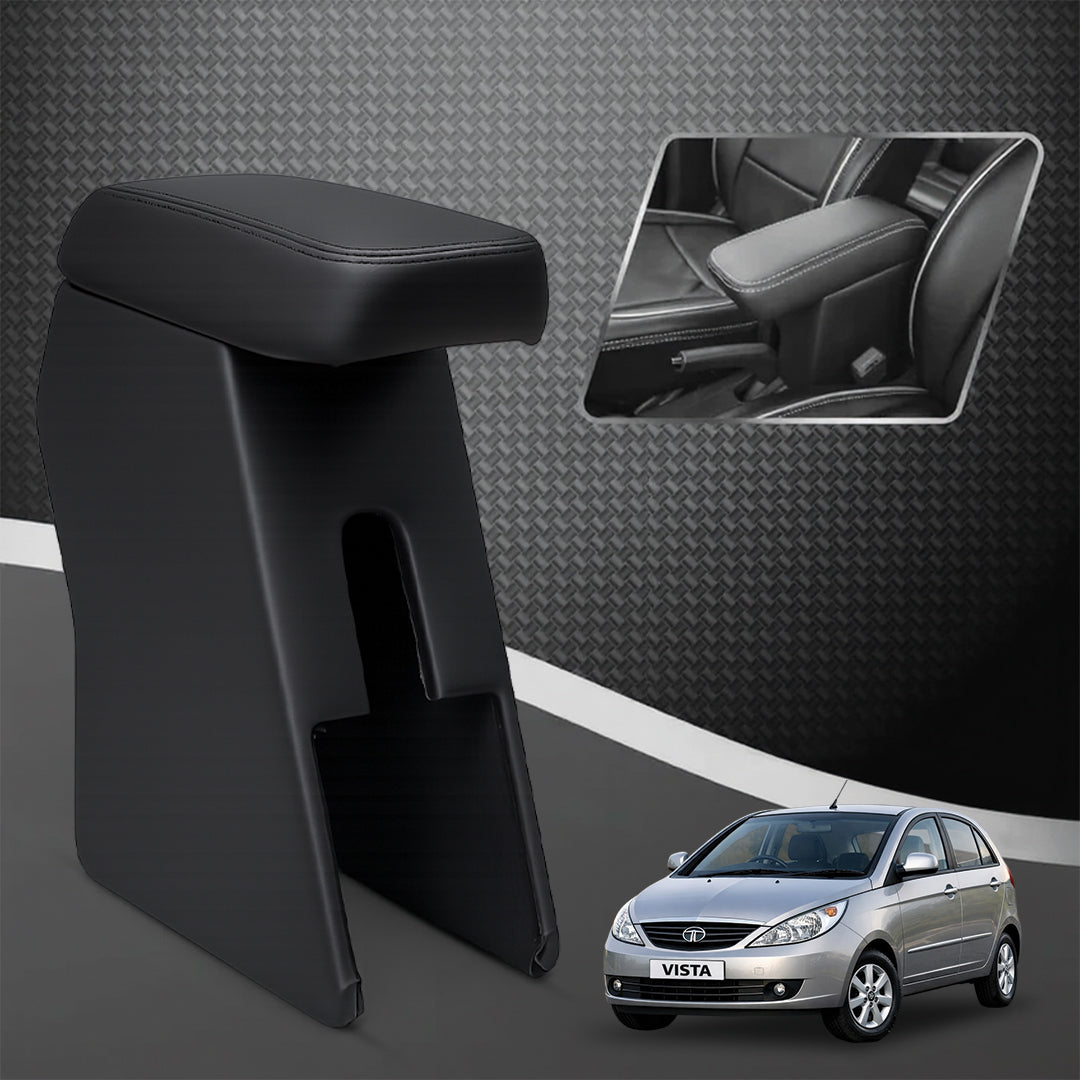 Car Center Armrest with Storage for Tata Vista – Black