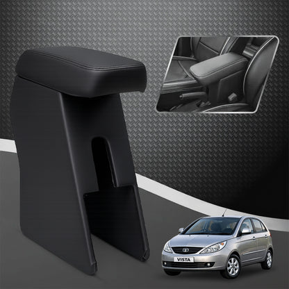 Car Center Armrest with Storage for Tata Vista – Black