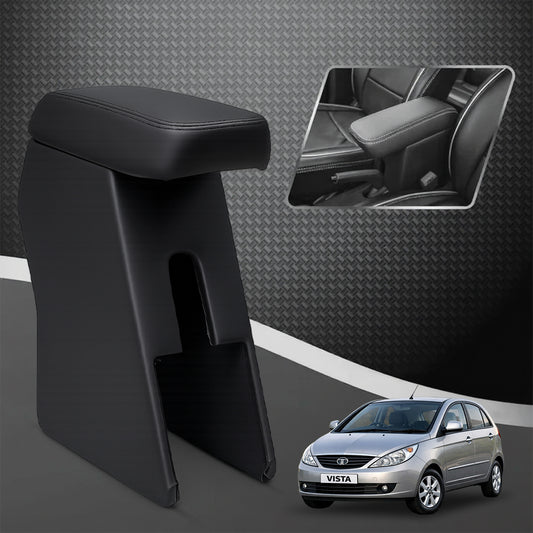 Car Center Armrest with Storage for Tata Vista – Black