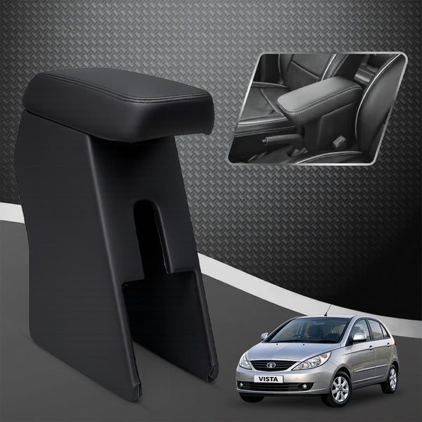 Car Center Armrest with Storage for Tata Vista – Black