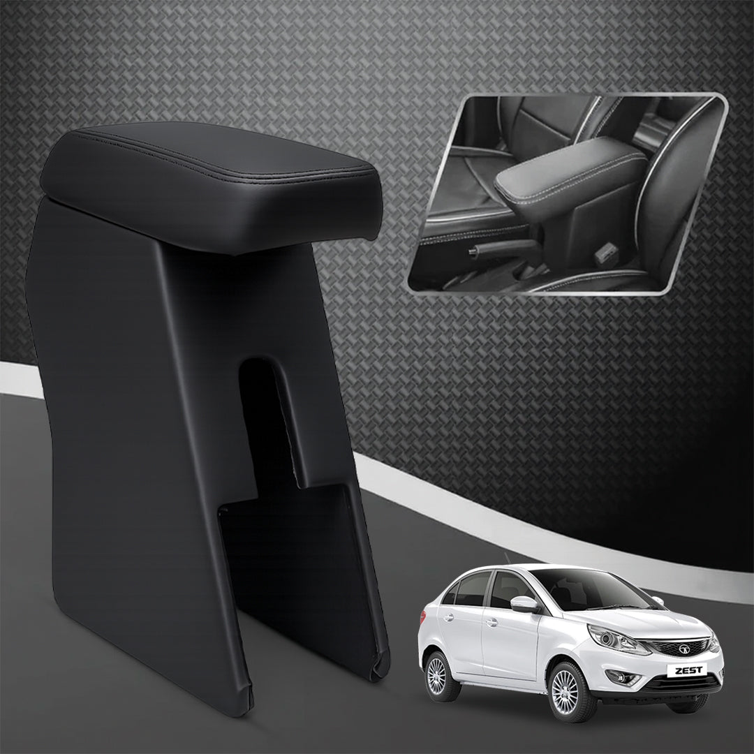 Car Center Armrest with Storage for Tata Zest – Black