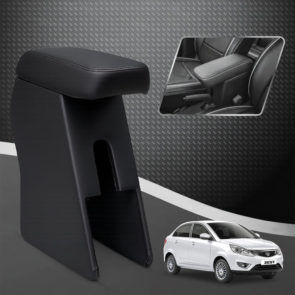 Car Center Armrest with Storage for Tata Zest – Black