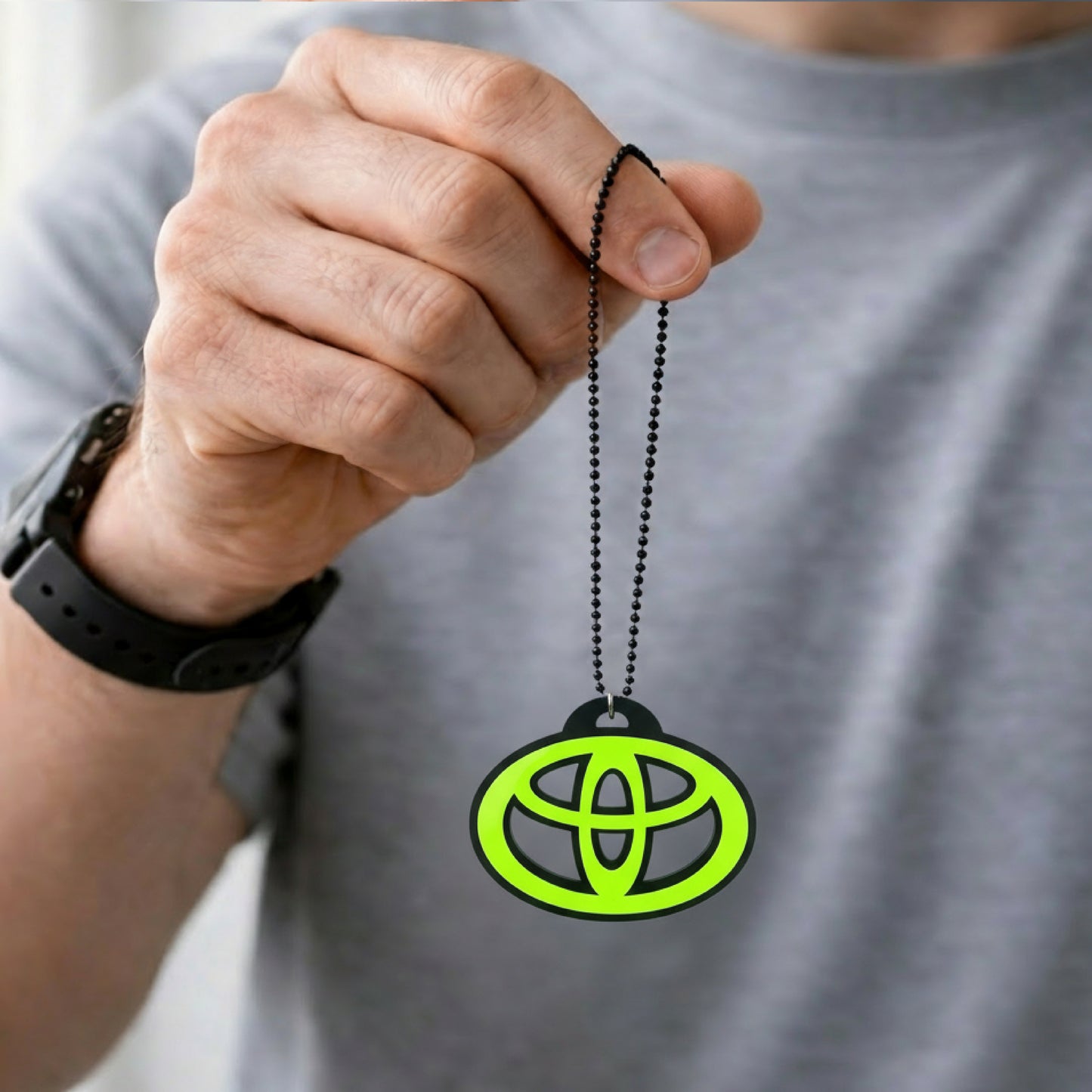 Toyota Logo Car Mirror Hanging Pendant – Acrylic Hanging Accessory | Stylish Interior Decor