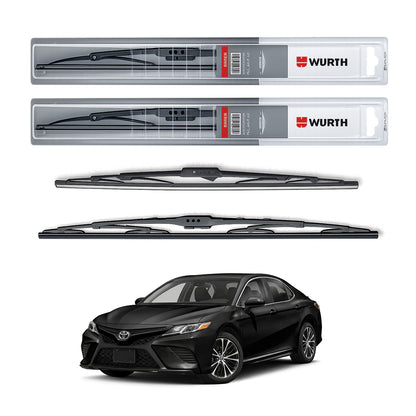 Wurth Metal Wiper Blades for Toyota Camry (2018 Onwards) – 24” Driver + 18” Passenger (Set of 2) | All-Weather Premium Quality