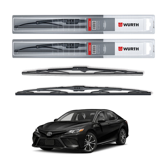 Wurth Metal Wiper Blades for Toyota Camry (2018 Onwards) – 24” Driver + 18” Passenger (Set of 2) | All-Weather Premium Quality