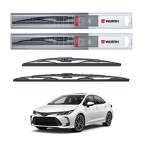 Wurth Metal Wiper Blades for Toyota Corolla – 24” Driver + 16” Passenger (Set of 2) | All-Weather Premium Quality