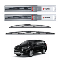 Wurth Metal Wiper Blades for Toyota Innova Crysta – 26” Driver + 16” Passenger (Set of 2) | All-Weather Premium Quality