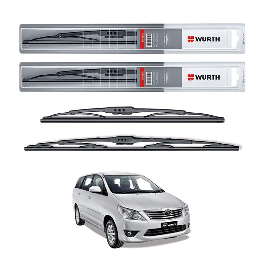 Wurth Metal Wiper Blades for Toyota Innova – 26” Driver + 16” Passenger (Set of 2) | All-Weather Premium Quality