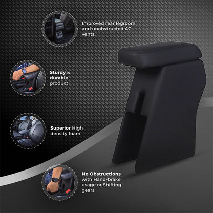 Car Center Armrest with Storage for  Maruti Suzuki S-Presso – Black