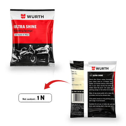 Wurth Ultra Shine Polishing Sponge for Car Dashboard & Interior | Instant Shine, Easy Apply & Wipe | Foam Applicator Pad | Pack of 5