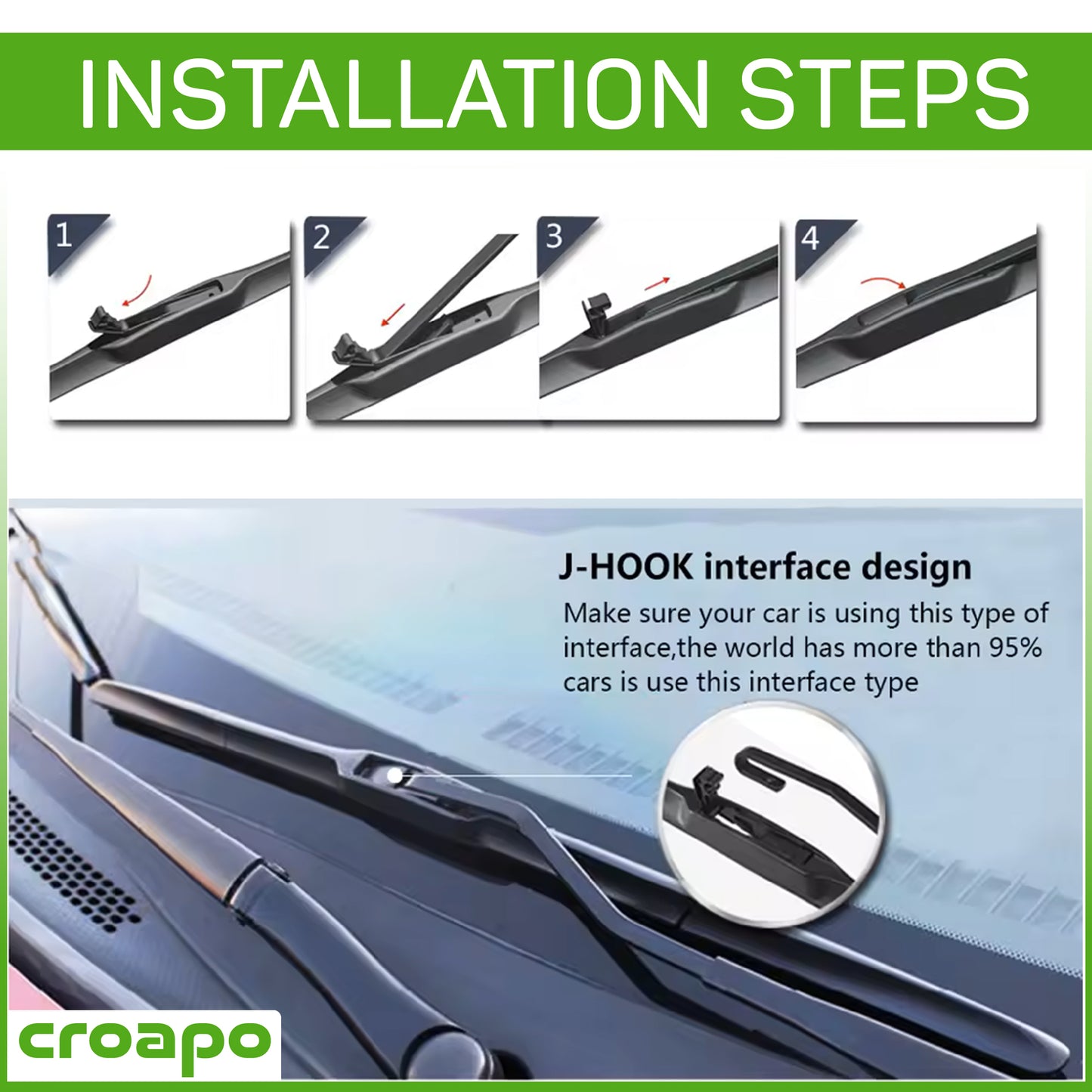 Mahindra KUV100 Hybrid Wiper Blades – 20” Driver & 18” Passenger | Set of 2