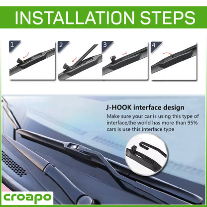 Mahindra KUV100 Hybrid Wiper Blades – 20” Driver & 18” Passenger | Set of 2