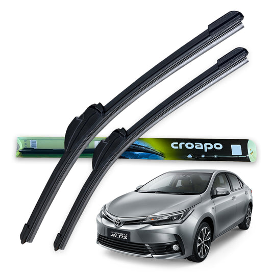Croapo Frameless Windshield Wiper Blades for Toyota Corolla Altis – 24” Driver & 16” Passenger (Set of 2)