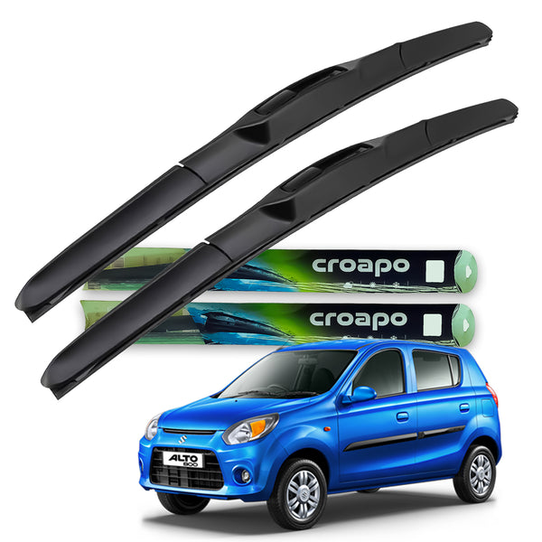 Croapo Front Hybrid Wiper Blades for Maruti Suzuki Alto 800 (All Models) – 18” Driver & 16” Passenger (Set of 2)