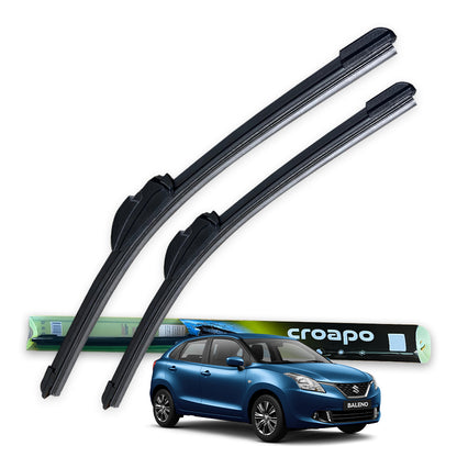 Croapo Frameless Windshield Wiper Blades for Maruti Suzuki Baleno (All Models) – 21” Driver & 19” Passenger (Set of 2)