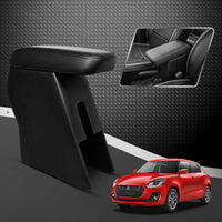 Car Center Armrest with Storage Fits Maruti Suzuki Swift 2018–2023 (Black)