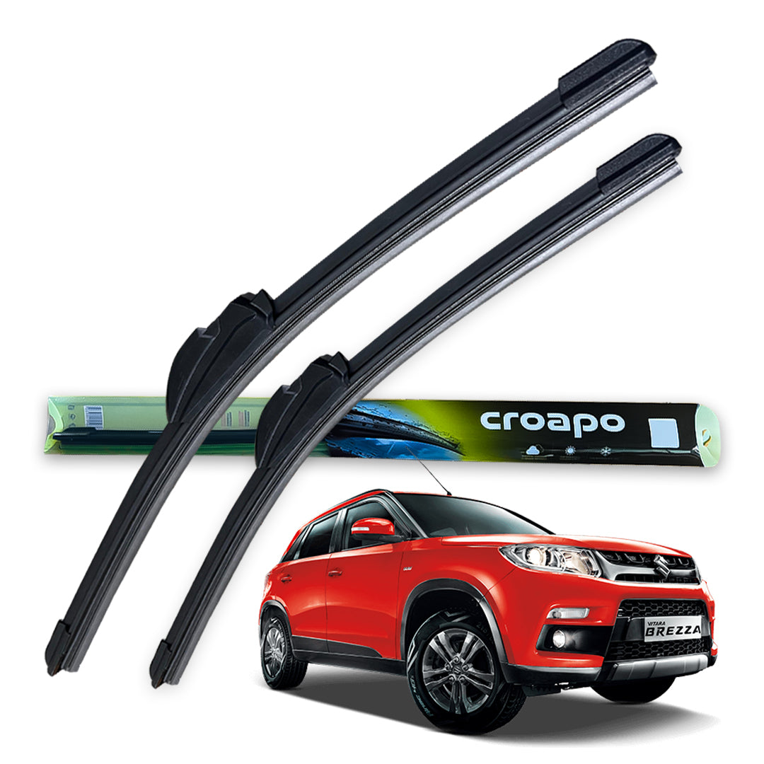 Croapo Frameless Windshield Wiper Blades for Maruti Suzuki Brezza (All Models) – 22” Driver & 16” Passenger (Set of 2)