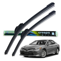 Croapo Frameless Windshield Wiper Blades for Toyota Camry (2018) – 24” Driver & 18” Passenger (Set of 2)