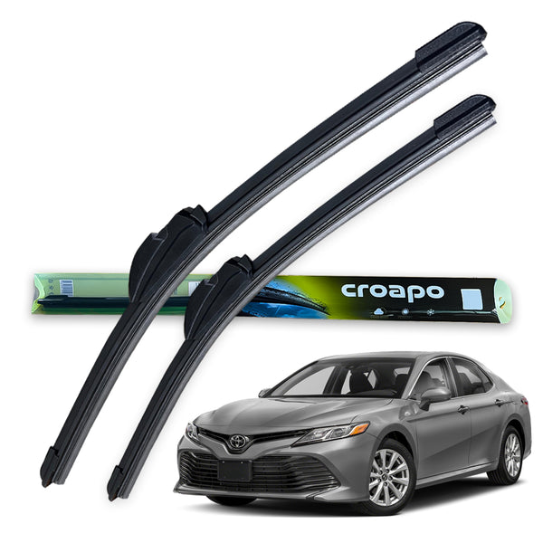 Croapo Frameless Windshield Wiper Blades for Toyota Camry (2018) – 24” Driver & 18” Passenger (Set of 2)