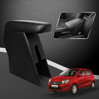 Car Center Armrest with Storage | Adjustable Hand Rest | Premium Leather Finish | Compatible with Maruti Suzuki Celerio (Old Model)