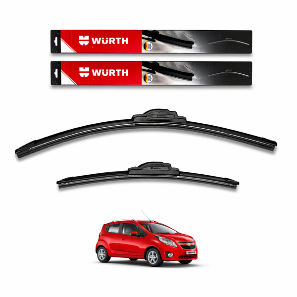 WÜRTH Soft Wiper Blade for Chevrolet Beat | 22" + 16" Set | Flat Frameless | Streak-Free