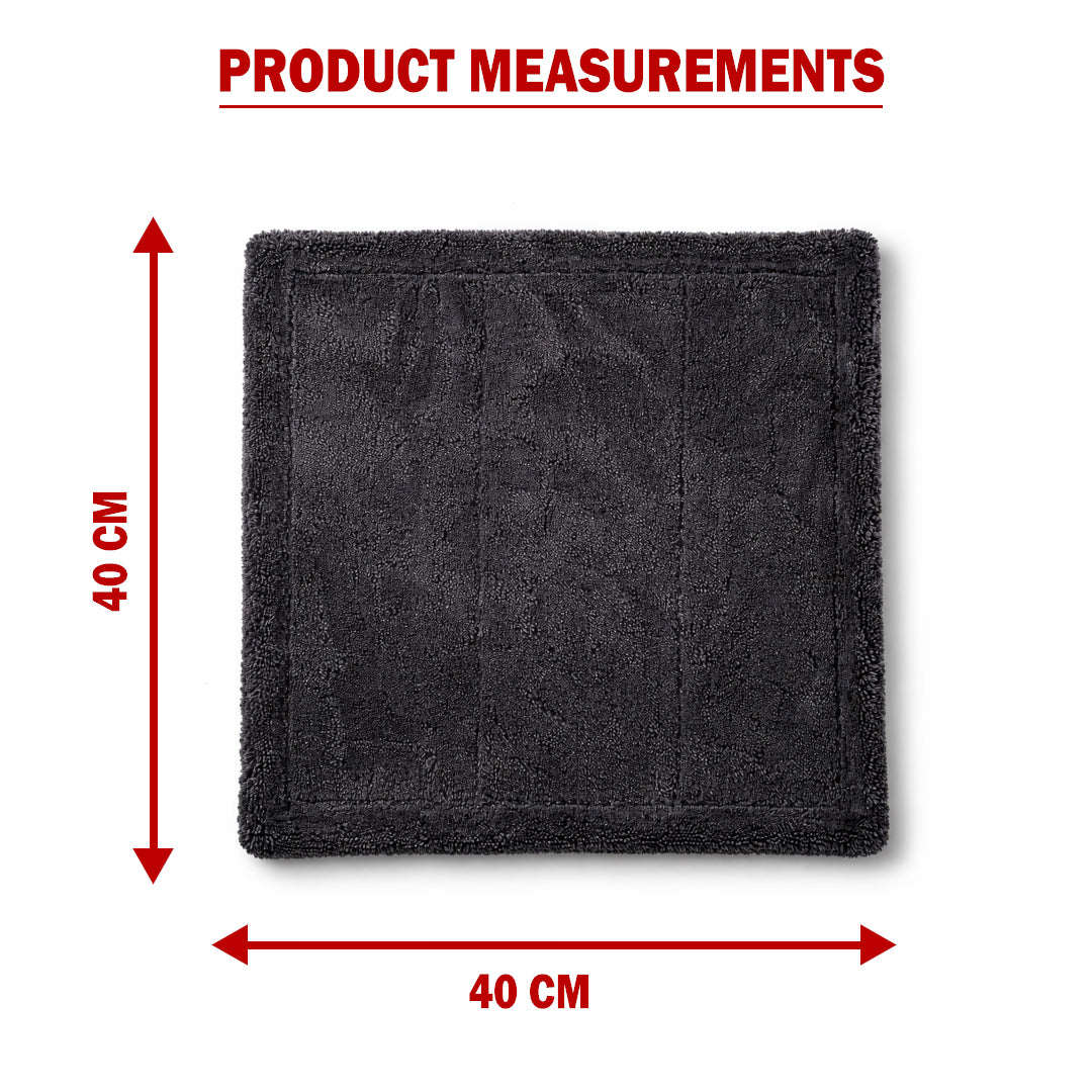 1200 GSM Microfiber Car Cleaning Cloth – Ultra Soft, Scratch-Free, High Absorbent Drying Towel (40x40 cm, Grey)