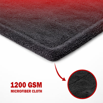 1200 GSM Microfiber Car Cleaning Cloth – Ultra Soft, Scratch-Free, High Absorbent Drying Towel (40x40 cm, Grey)