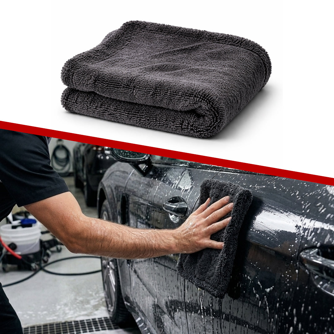 1200 GSM Microfiber Car Cleaning Cloth – Ultra Soft, Scratch-Free, High Absorbent Drying Towel (40x40 cm, Grey)