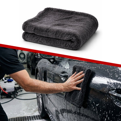 1200 GSM Microfiber Car Cleaning Cloth – Ultra Soft, Scratch-Free, High Absorbent Drying Towel (40x40 cm, Grey)