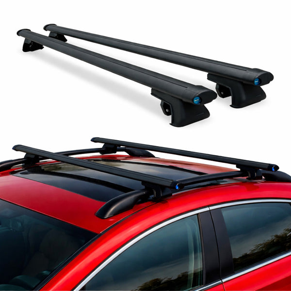 Universal Roof Rack Cross Bars | Adjustable Aluminum Cargo Carrier | Anti-Theft Locking System | Heavy Duty Rooftop Luggage Crossbars for Cars & SUVs | Black