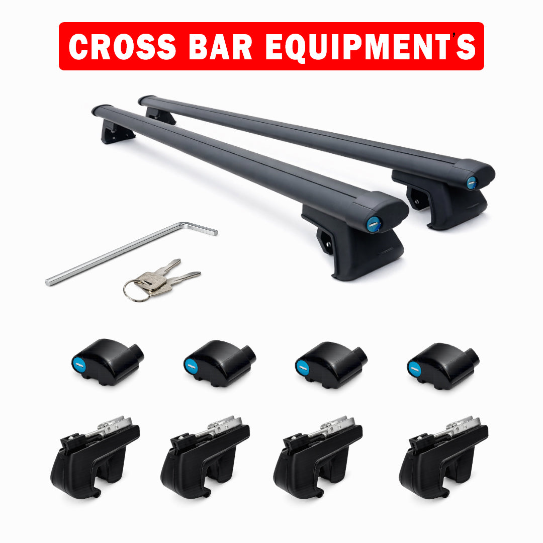 Universal Roof Rack Cross Bars | Adjustable Aluminum Cargo Carrier | Anti-Theft Locking System | Heavy Duty Rooftop Luggage Crossbars for Cars & SUVs | Black