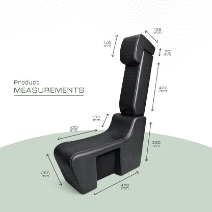 Car Central Seat Armrest for Toyota Innova Crysta | Foldable Console with Dual Cup Holder | Premium PU Leather & High Density Foam (Black)