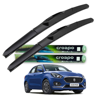 Croapo Front Hybrid Wiper Blades for Maruti Suzuki Dzire (2017–Onwards) – 21” Driver & 19” Passenger (Set of 2)