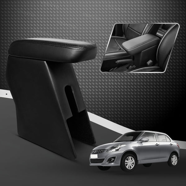 Car Center Armrest with Storage | Adjustable Hand Rest | Premium Leather Finish | Compatible with Maruti Suzuki Swift Dzire (Old Model)