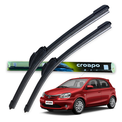 Croapo Frameless Windshield Wiper Blades for Toyota Etios– 22” Driver & 16” Passenger (Set of 2)