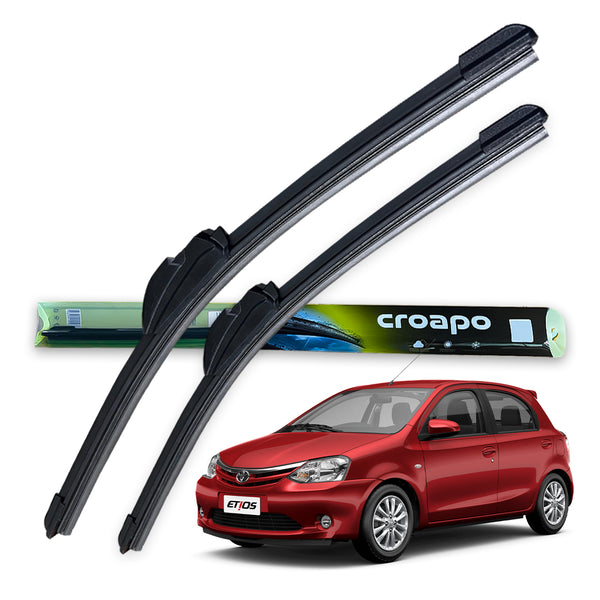 Croapo Frameless Windshield Wiper Blades for Toyota Etios– 22” Driver & 16” Passenger (Set of 2)