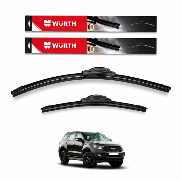 WÜRTH Soft Wiper Blade for Ford Endeavour | 22" + 16" Set | Flat Frameless | Streak-Free