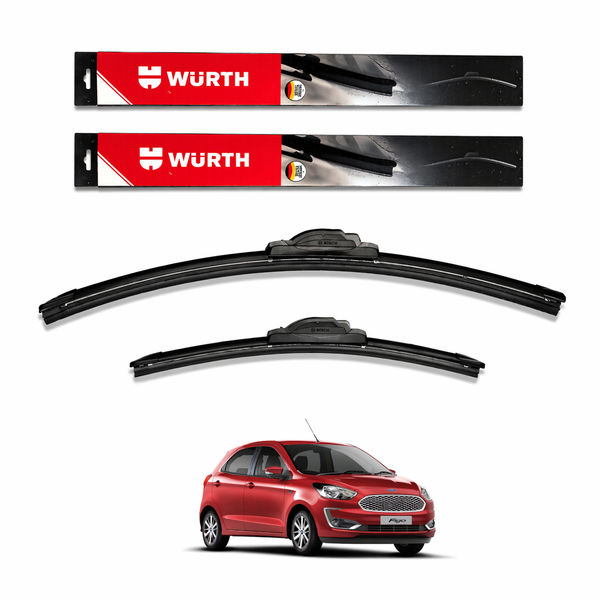 WÜRTH Soft Wiper Blade for Ford Figo | 22" + 16" Set | Flat Frameless | Streak-Free