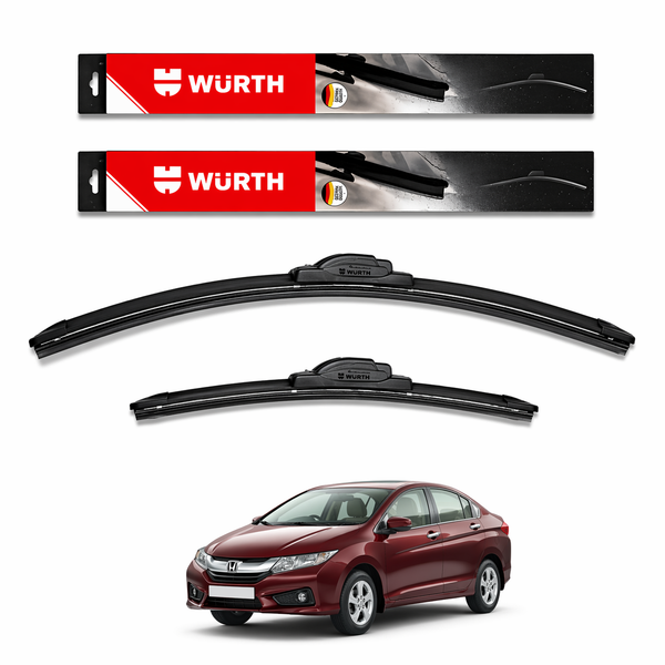 WÜRTH Soft Wiper Blade for Honda City (2013–2016) | 24" + 14" Set | Flat Frameless | Streak-Free