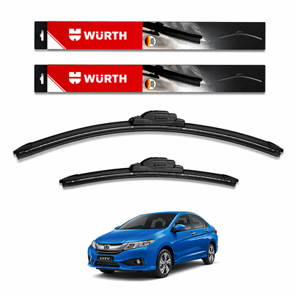 WÜRTH Soft Wiper Blade for Honda City (2017–2019) | 24" + 14" Set | Flat Frameless | Streak-Free
