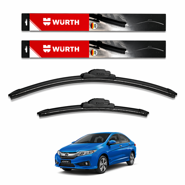 WÜRTH Soft Wiper Blade for Honda City (2017–2019) | 24" + 14" Set | Flat Frameless | Streak-Free