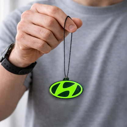 Hyundai Logo Car Mirror Hanging Pendant – Acrylic Hanging Accessory | Stylish Interior Decor