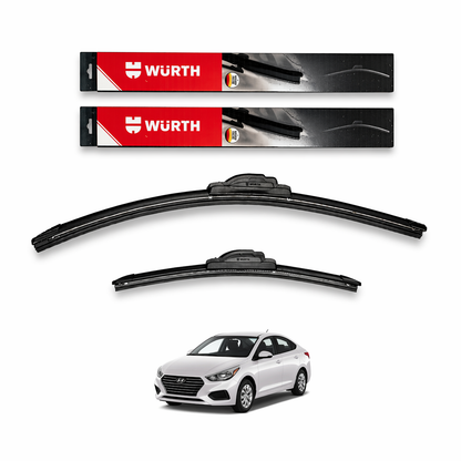 WÜRTH Soft Wiper Blade for Hyundai Accent | 22" + 16" Set | Flat Frameless | Streak-Free