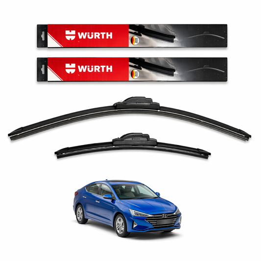 WÜRTH Soft Wiper Blade for Hyundai Elantra Fluidic | 24" + 16" Set | Flat Frameless | Streak-Free